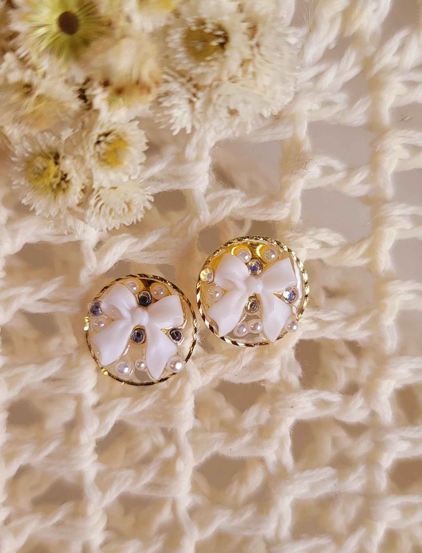 Luxe Bow Blooms Studs