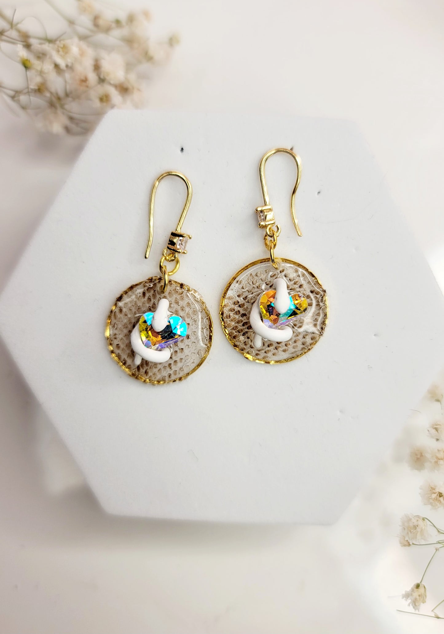 Golden Serpent Spark Earrings