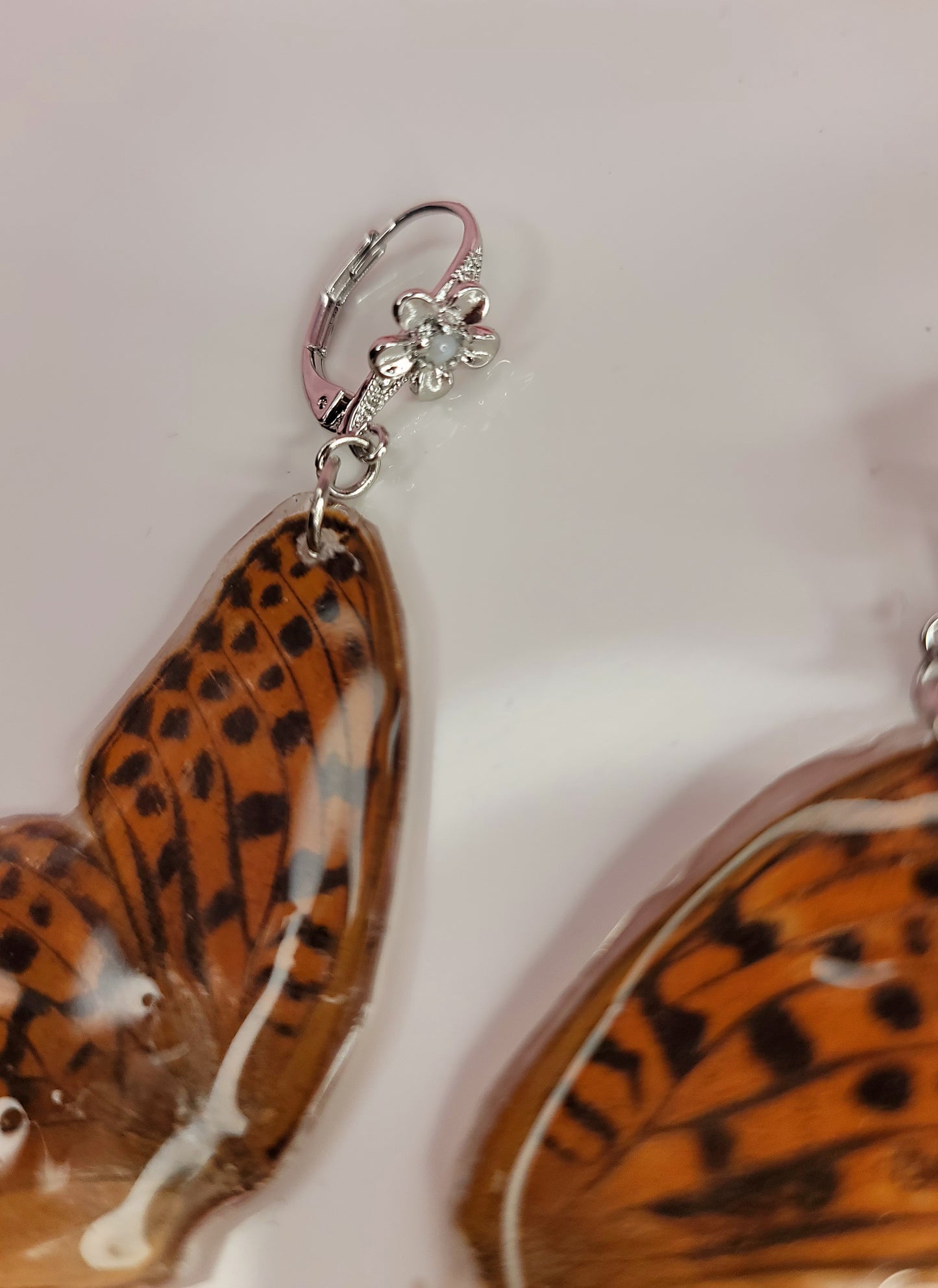 Silver-washed fritillary Butterfly Earrings