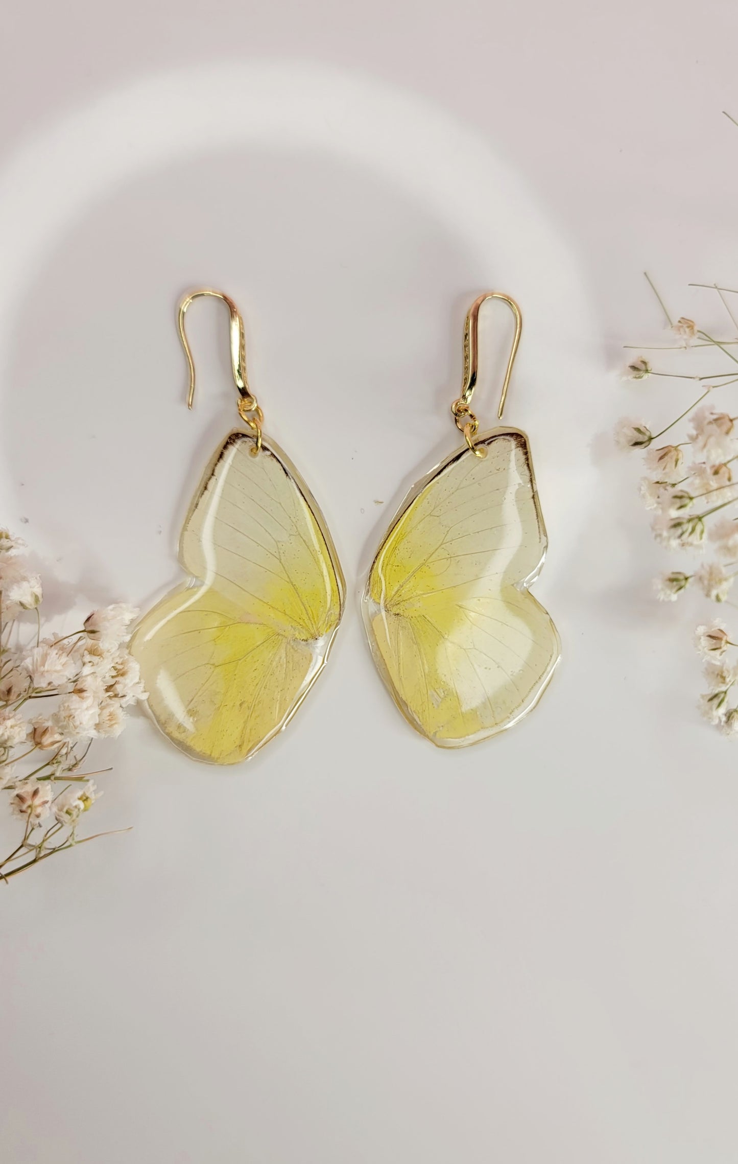 Lemon Lace Butterfly Earrings