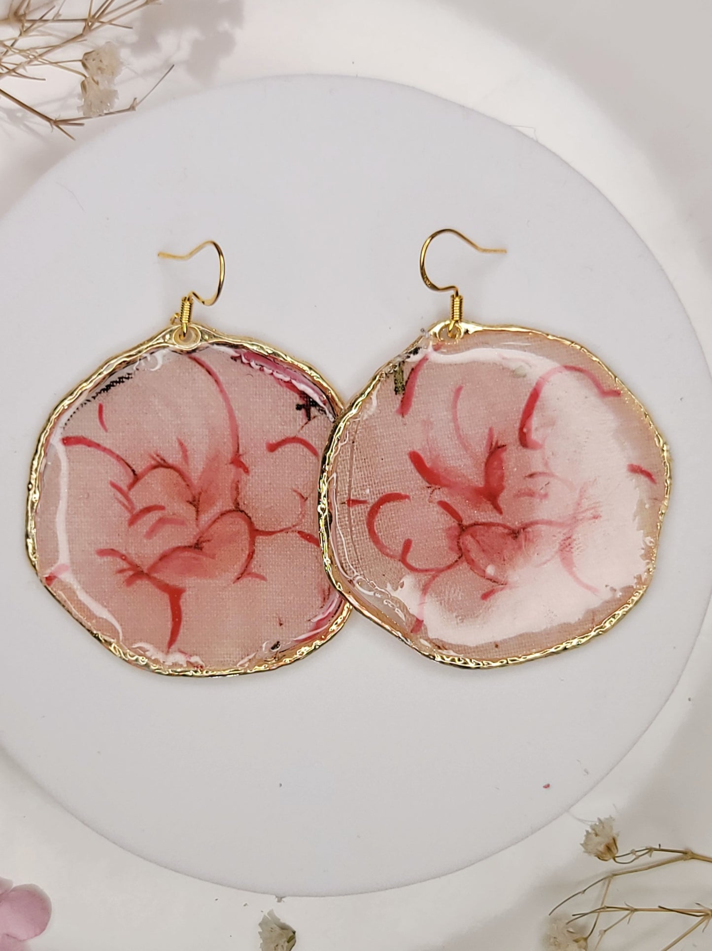 Blushing Peony Hoops