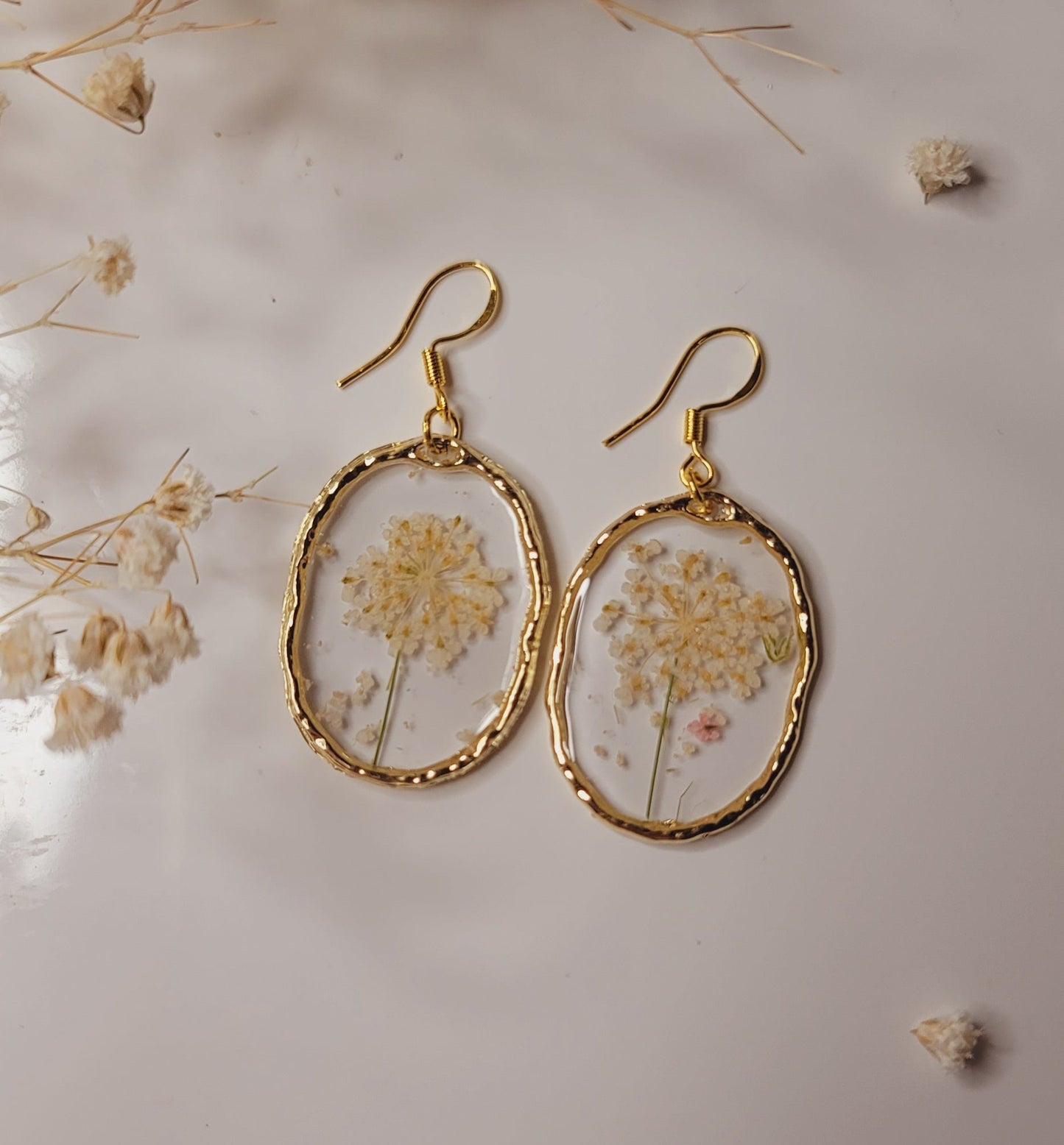 Golden Wildflower Medallion Earrings