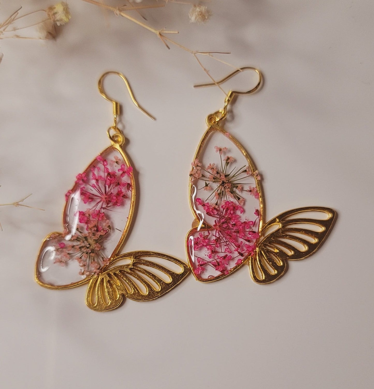 Pink Meadow Butterfly Earrings