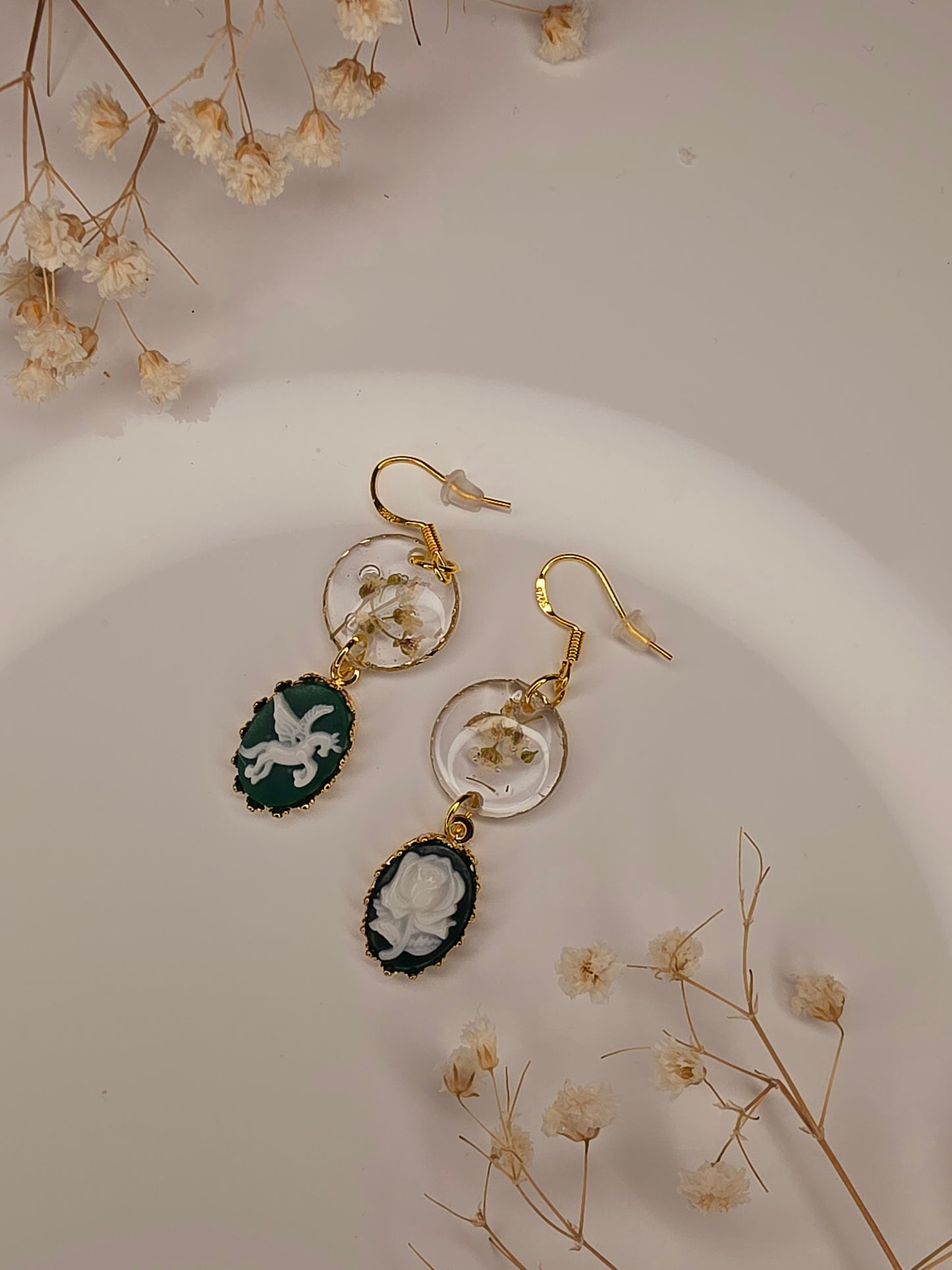 Enchanted Garden Cameo Earrings