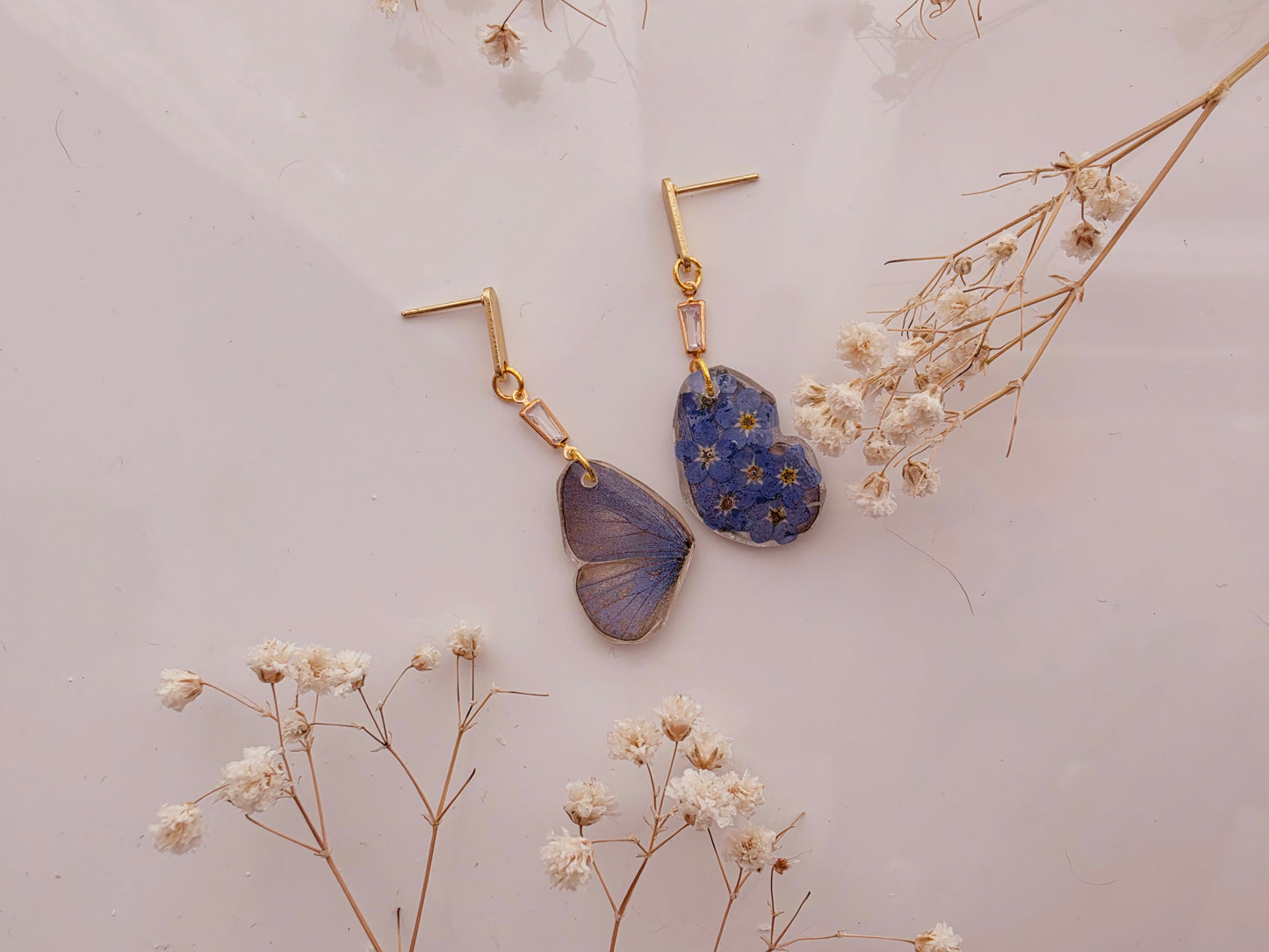 Forget Me Not Butterfly Wing Earrings Style A