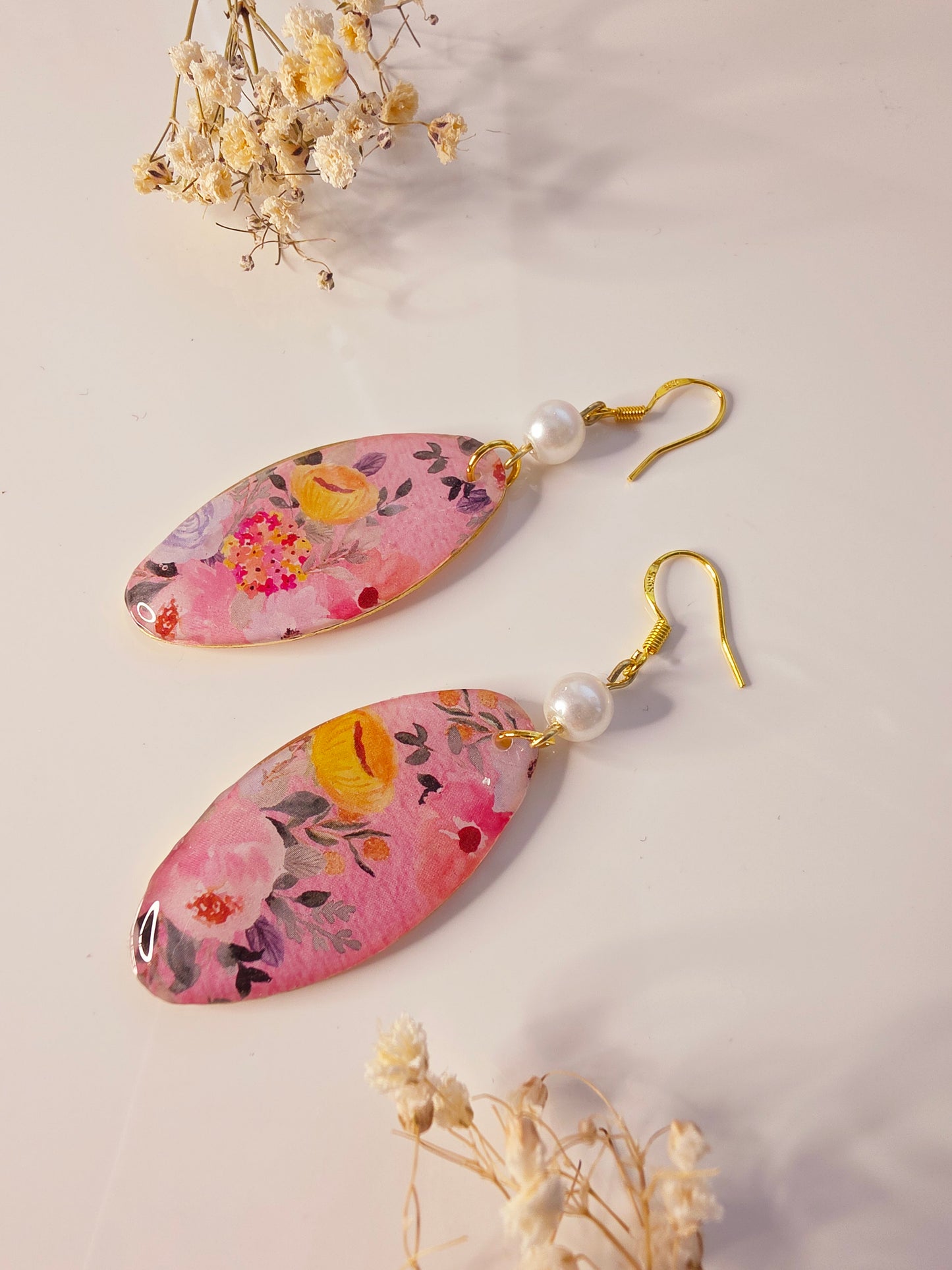 Rosé Garden Fabric Earrings