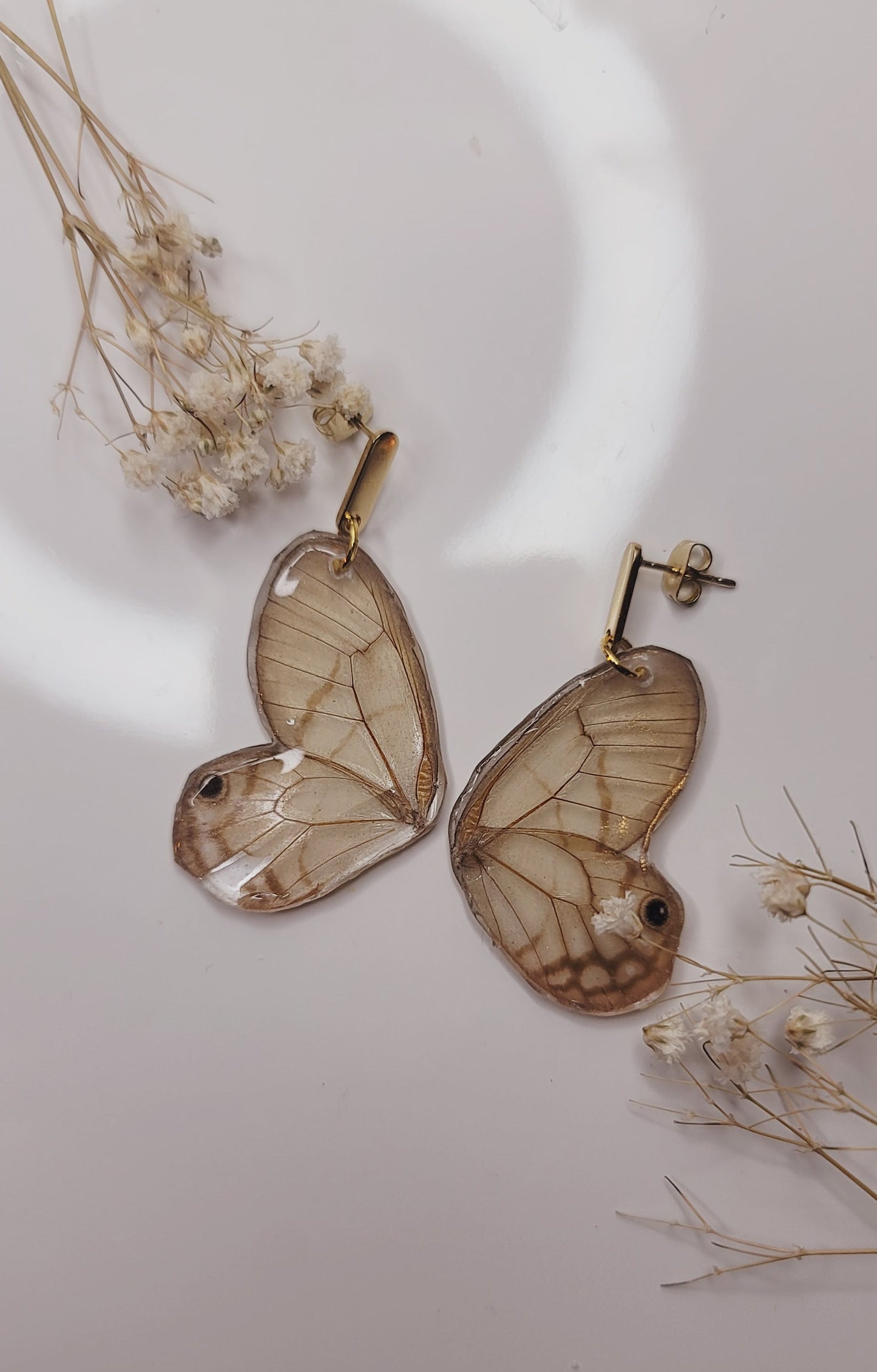 Cithaerias Luna Wing Drop Earrings – Real Butterfly Wing Jewelry