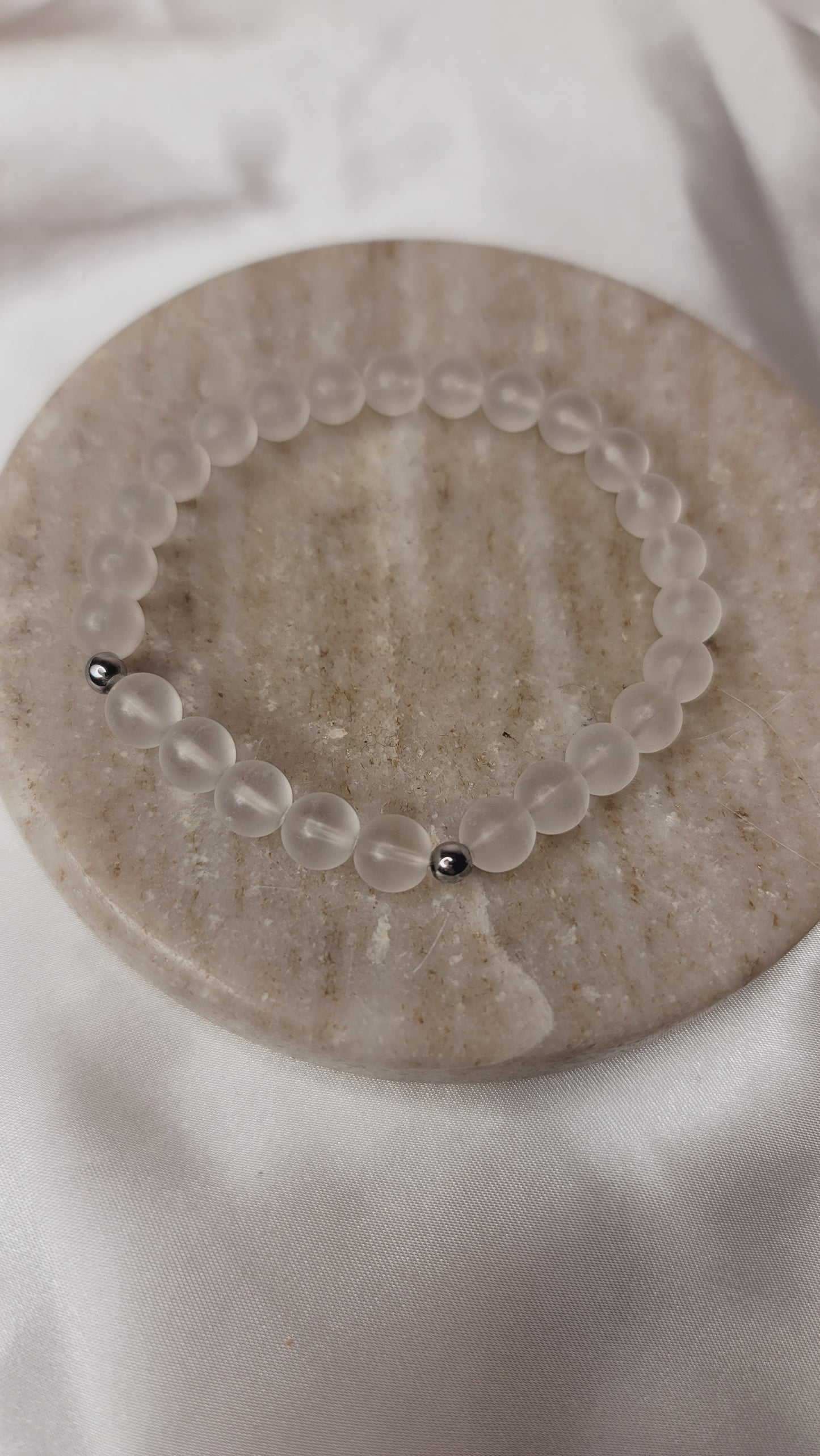 Clear and Matt Quartz Crystal Bracelets