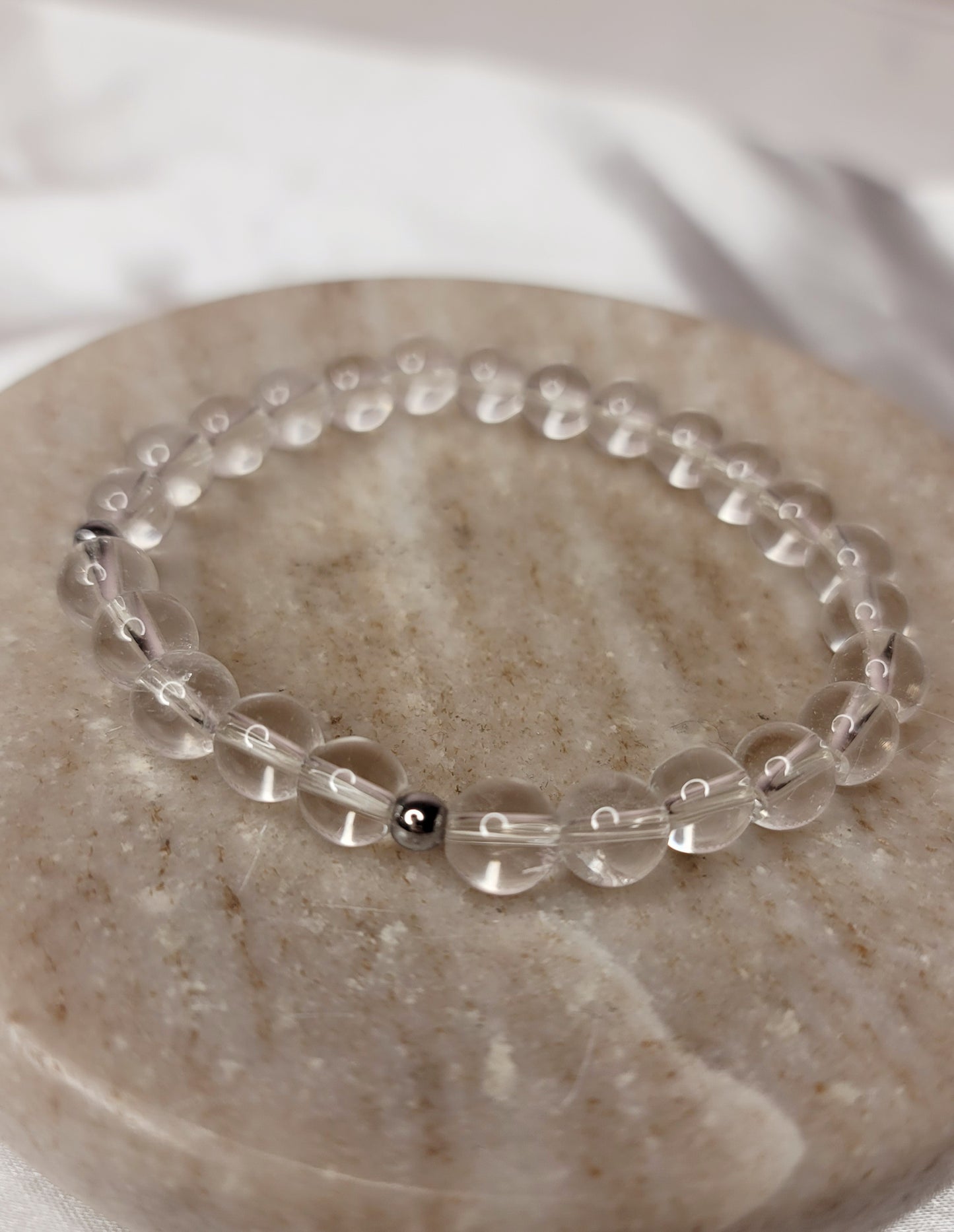 Clear and Matt Quartz Crystal Bracelets