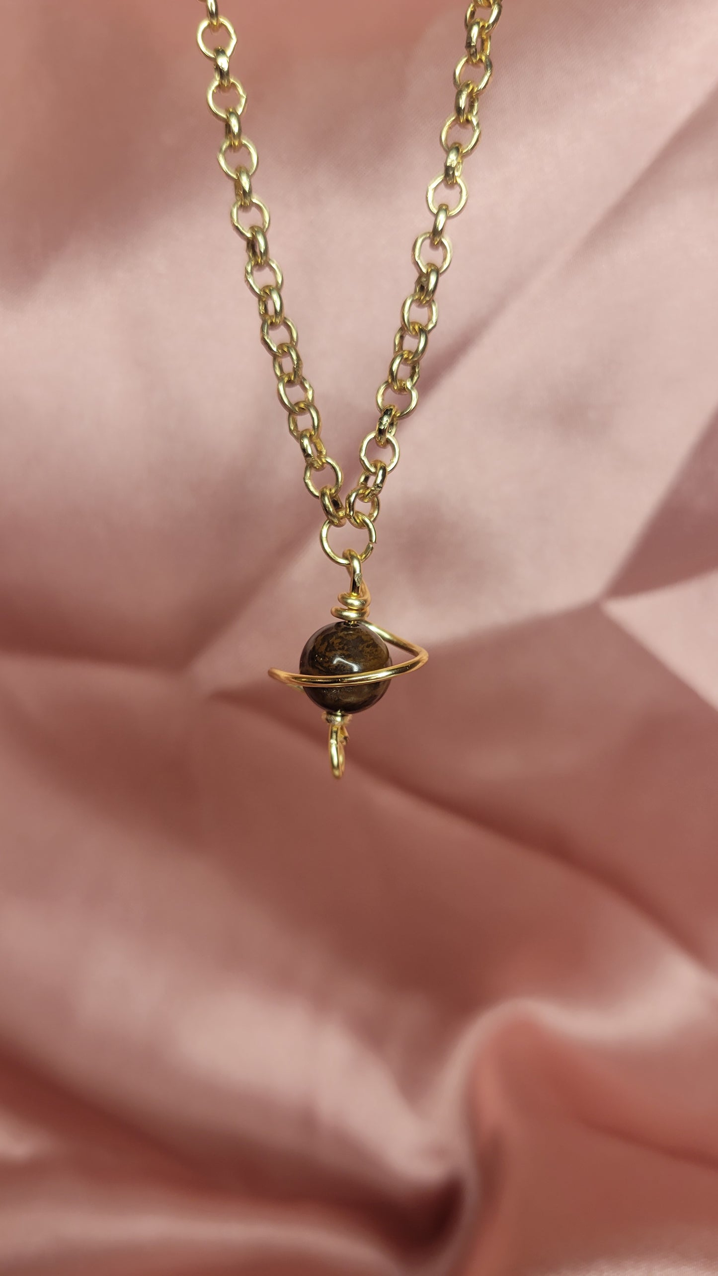 Tiger Eye Saturn Necklace