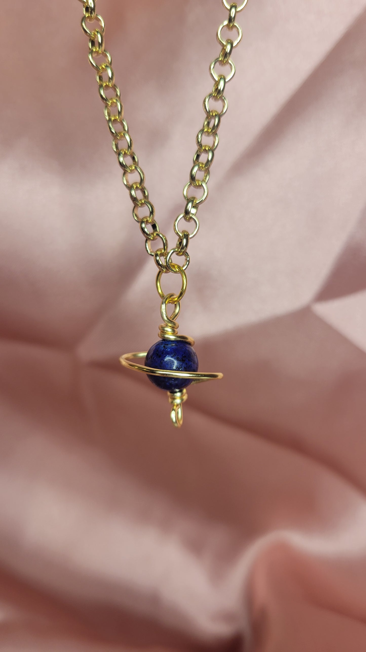 Lapis Lazuli Saturn Necklace