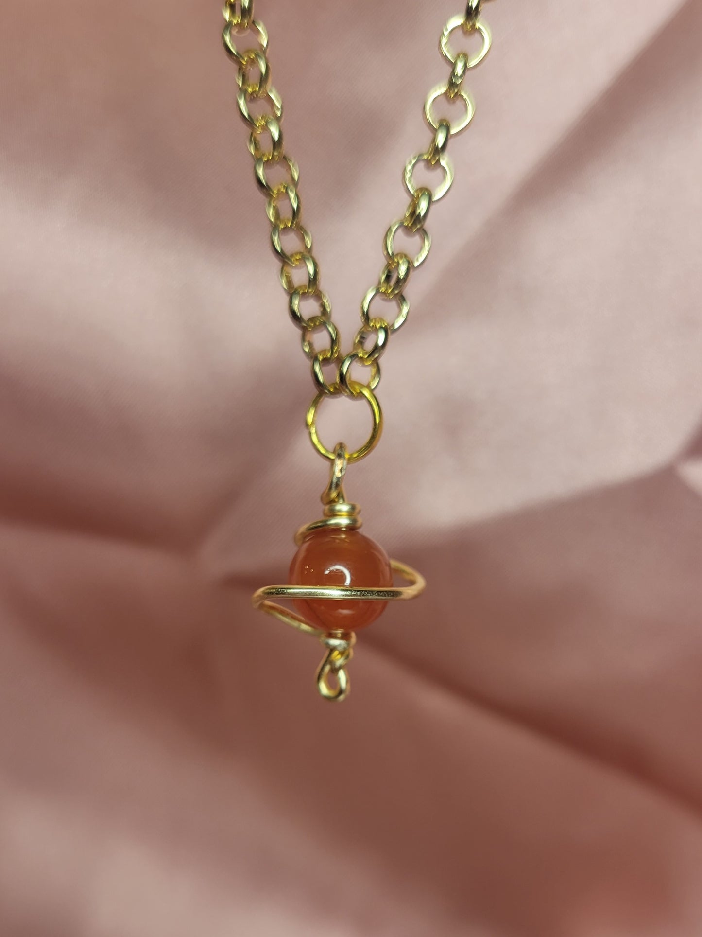 Carnelian Saturn Necklace