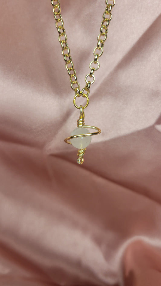 Rose Quartz Saturn Necklace