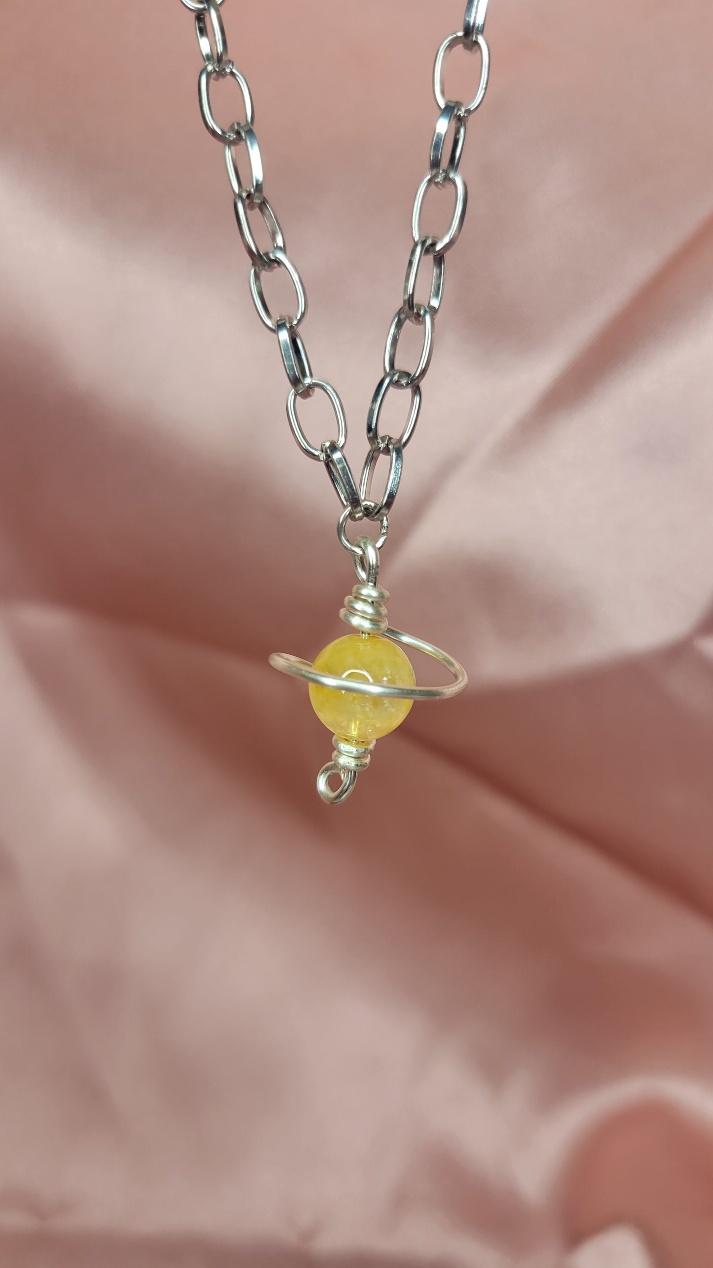 Citrine  Saturn Necklace