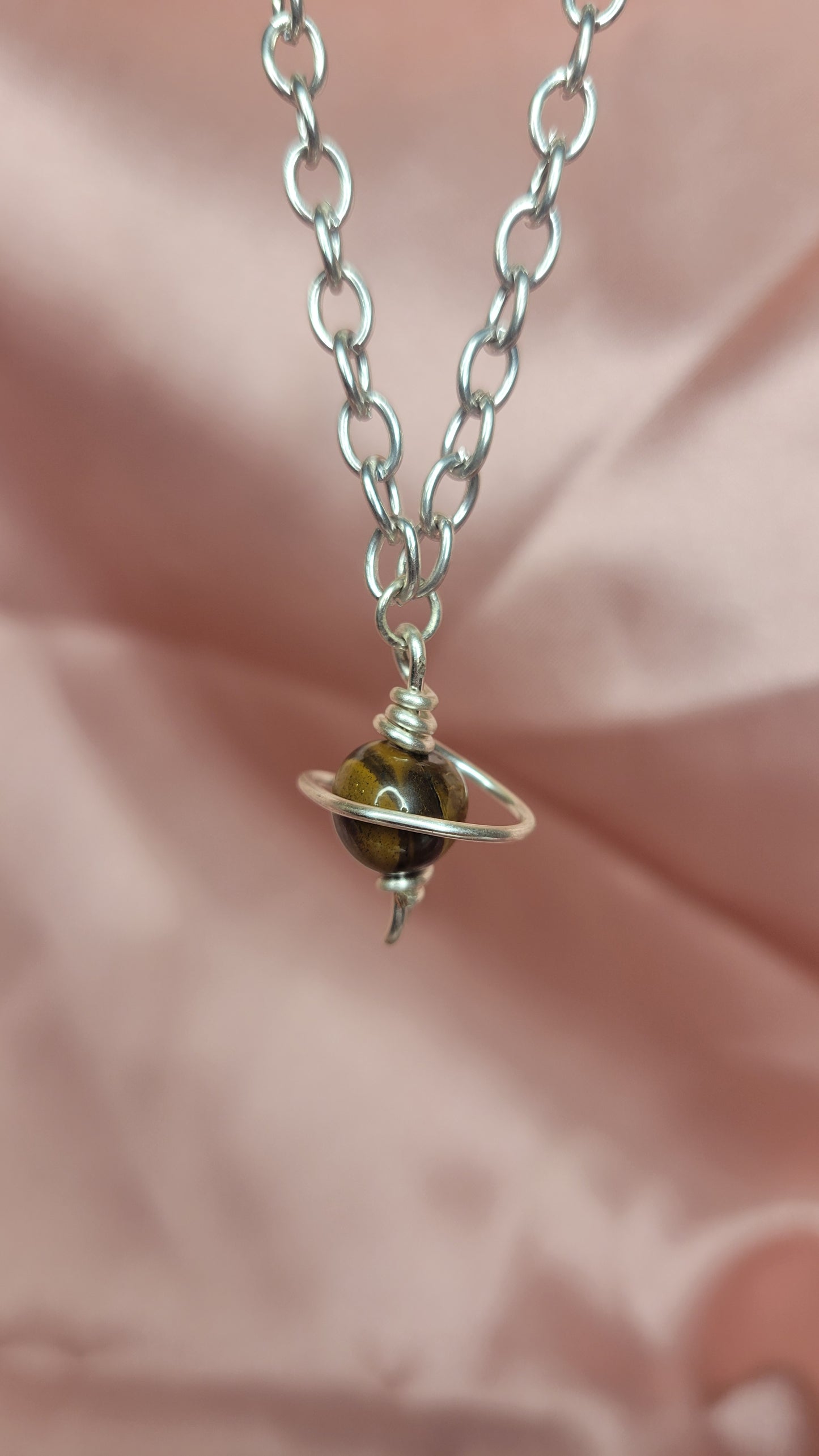 Tiger Eye Saturn Necklace