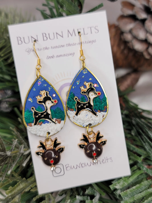 Rudolph Christmas Earrings