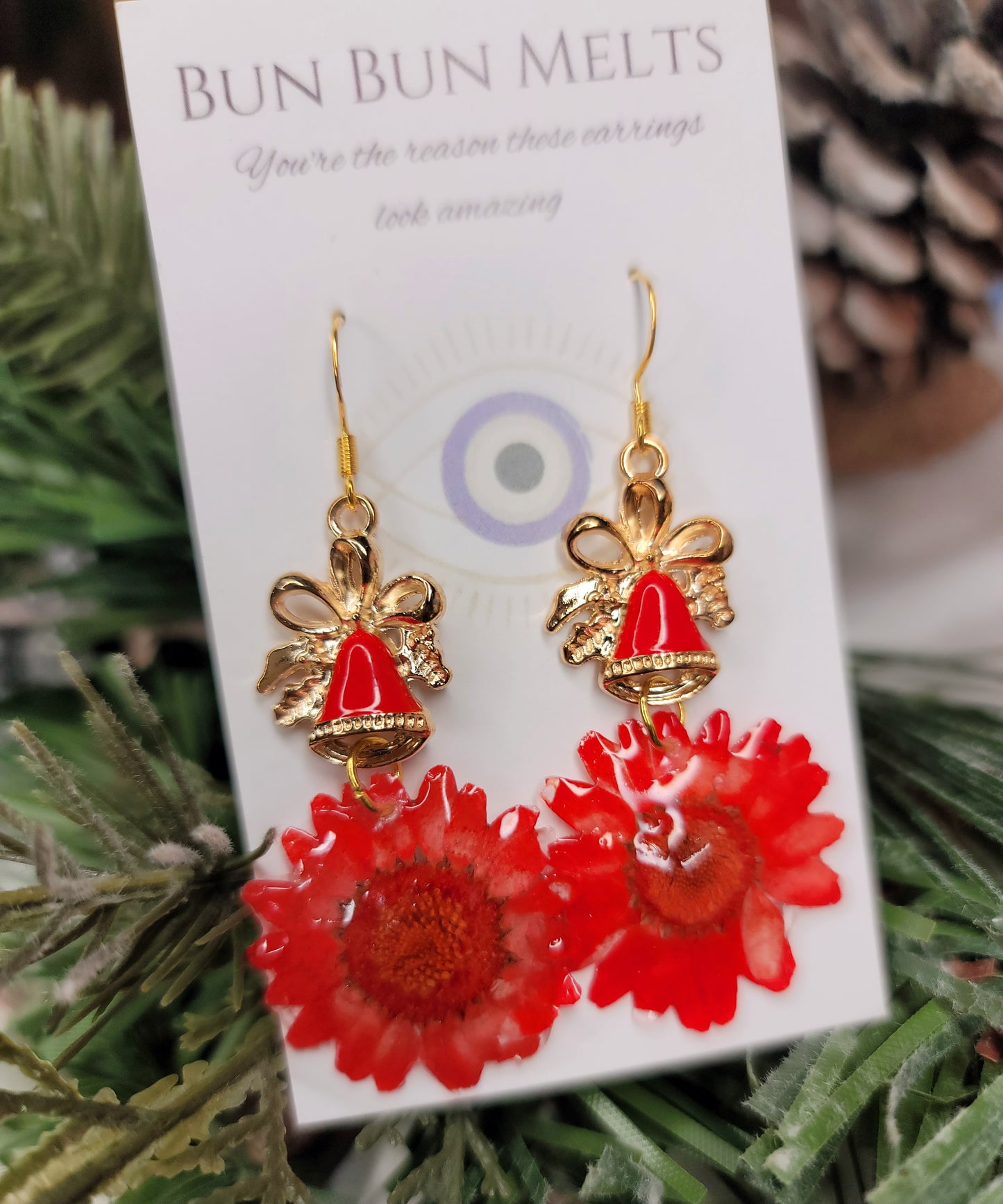 Red Christmas Bell Earrings