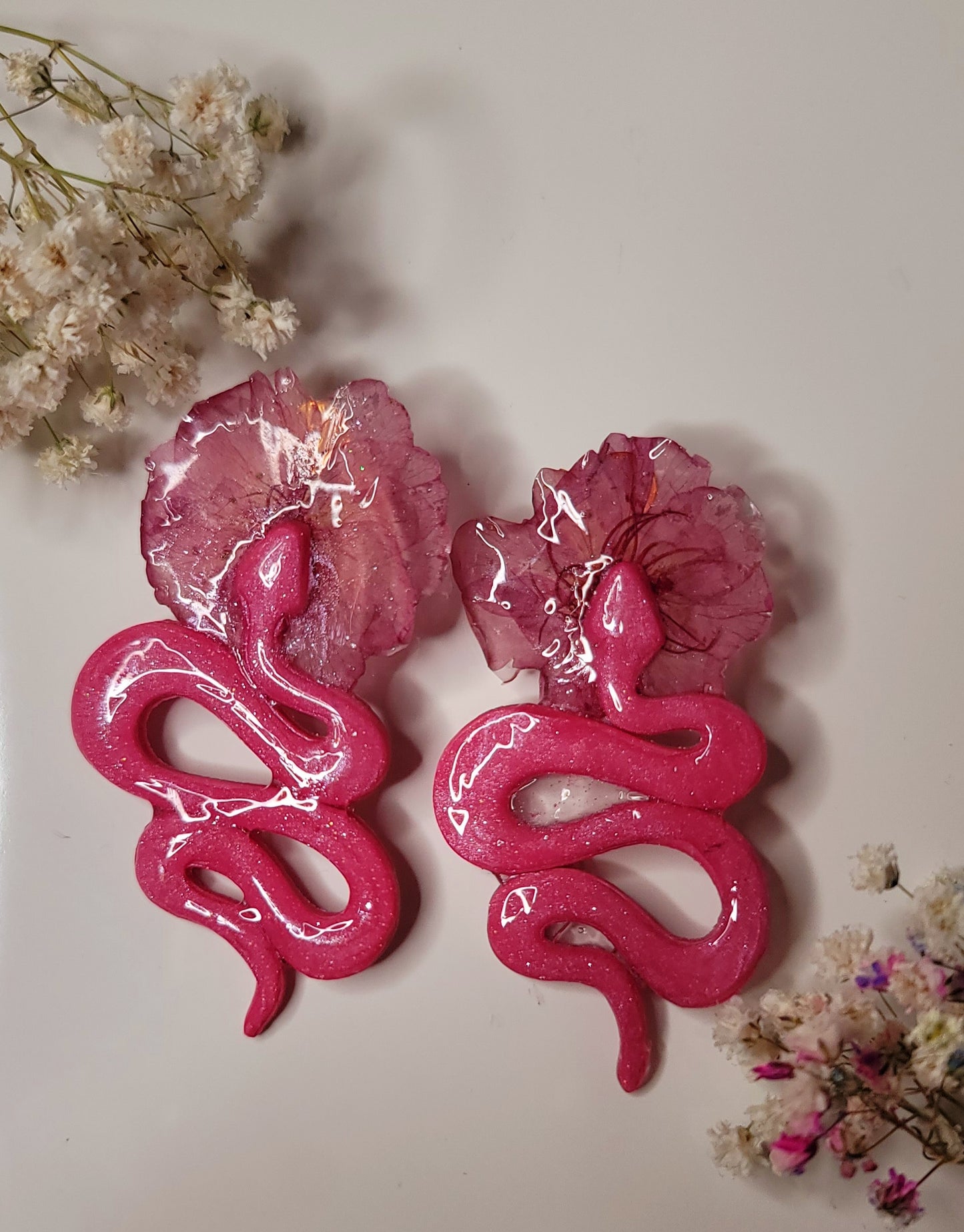 Pink Serpent Bloom Earrings