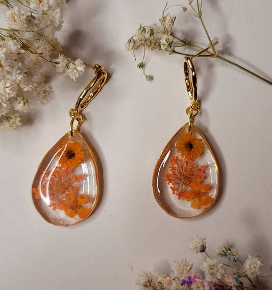 Golden Bloom Teardrop Earrings