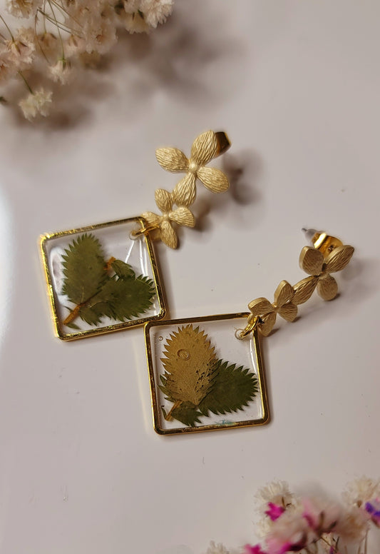 Golden Leaf Bloom Earrings