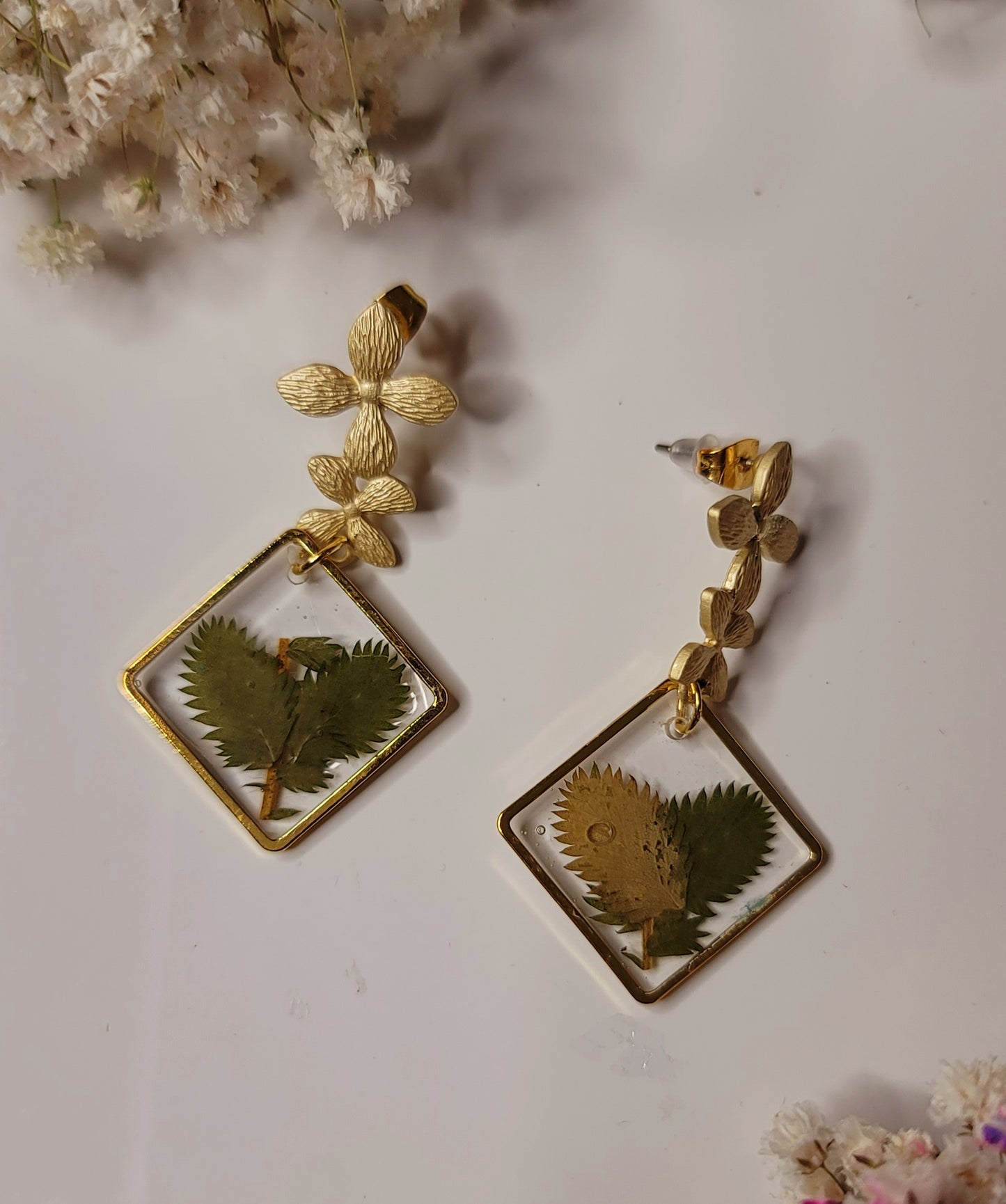 Golden Leaf Bloom Earrings