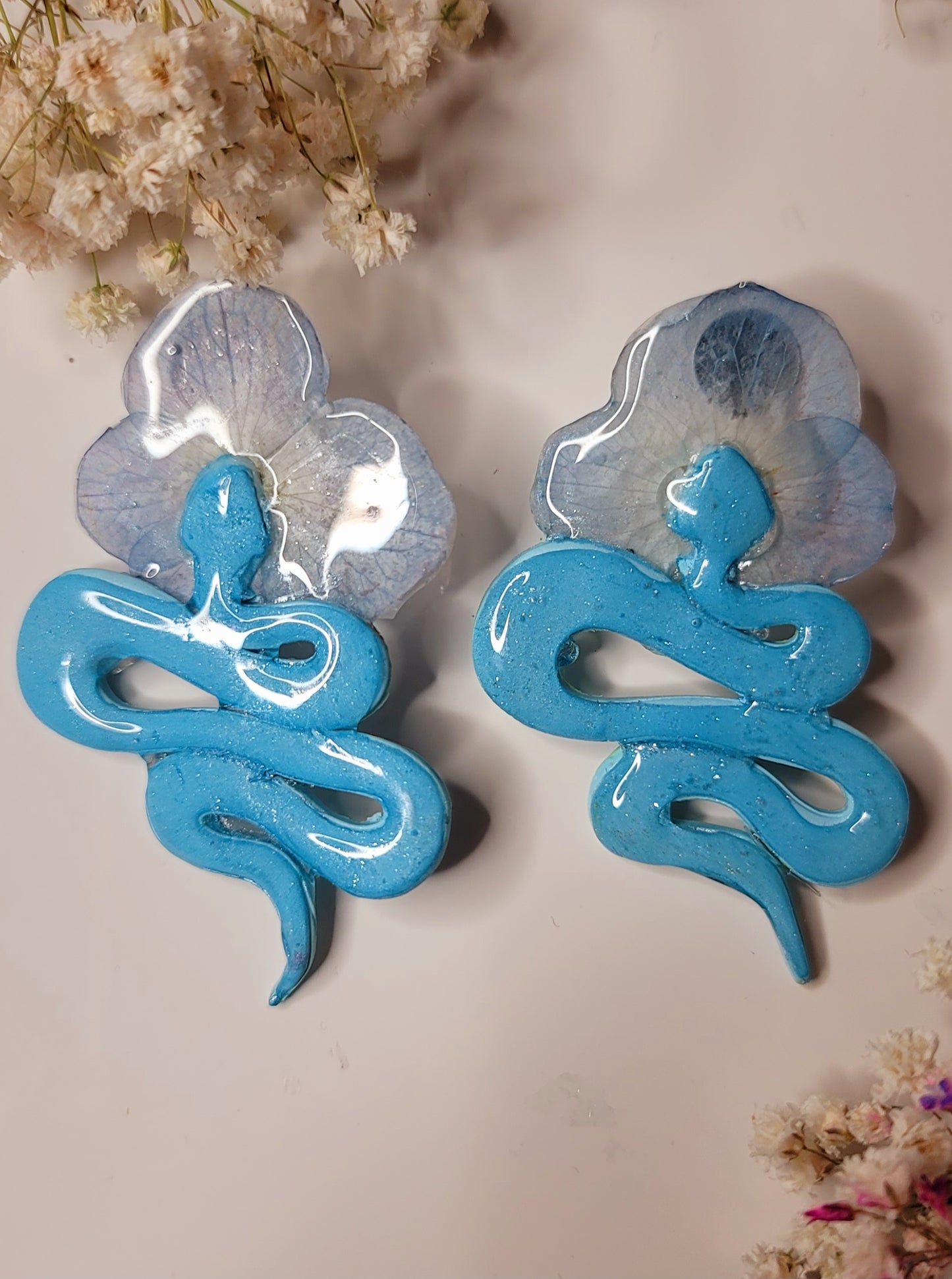 Blue Serpent Bloom Earrings