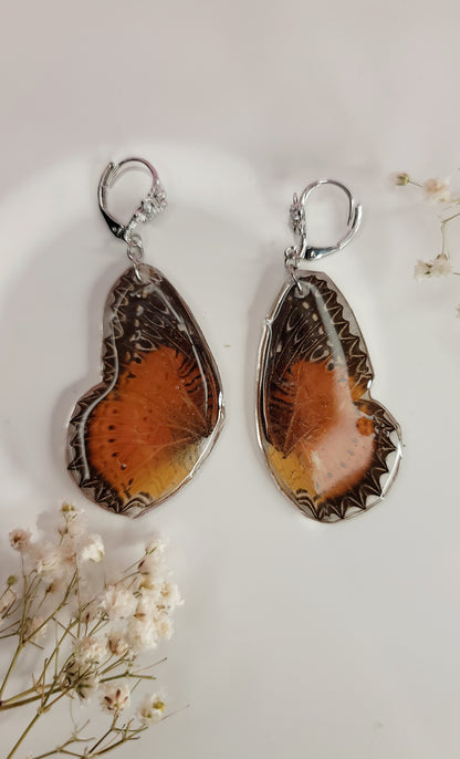 Red Lacewing Butterfly Earrings