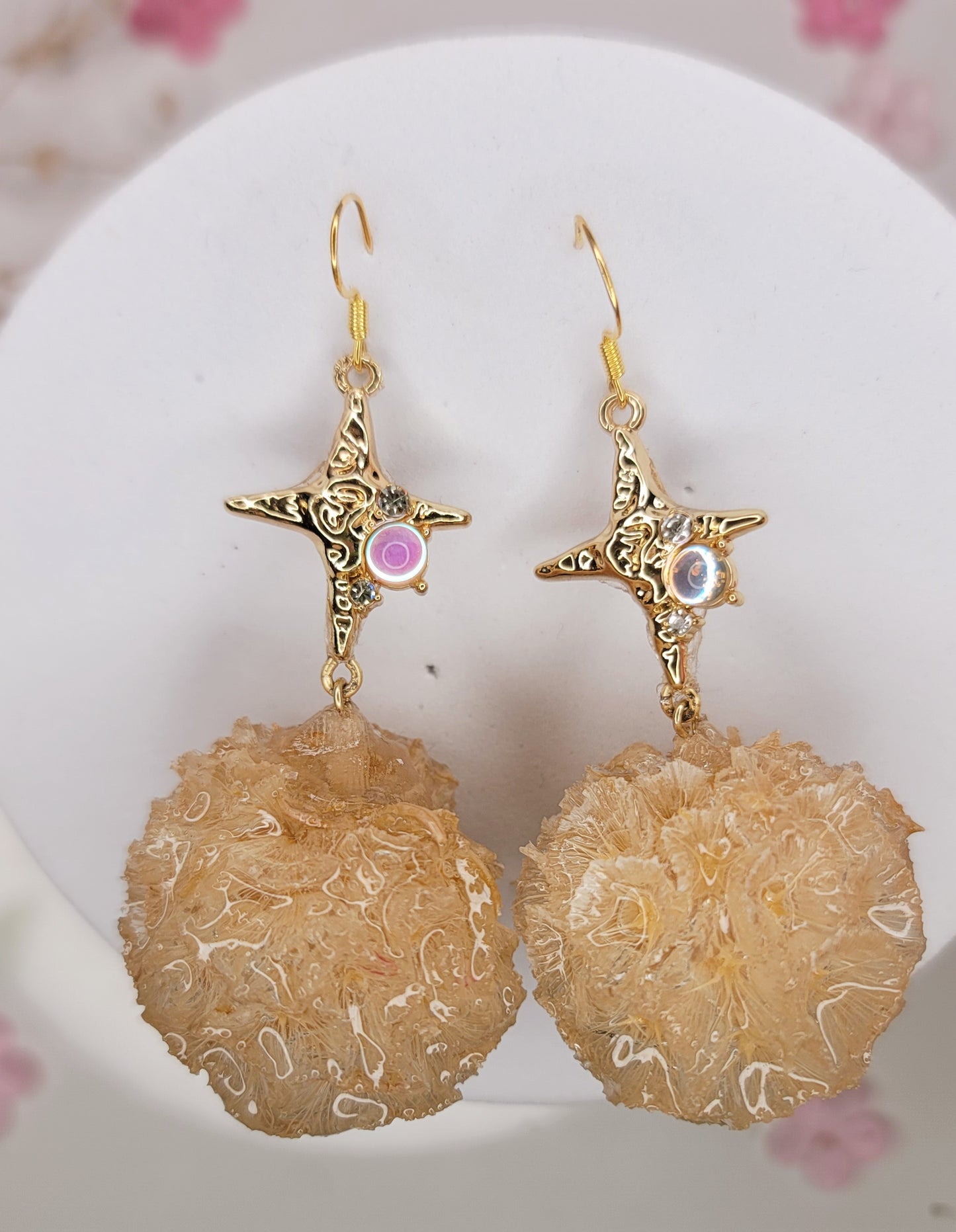 Cosmic Star Pom Earrings