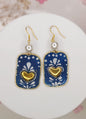 Blue Talavera Heart Earrings