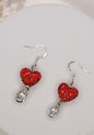 Red Crystal Heart Drops