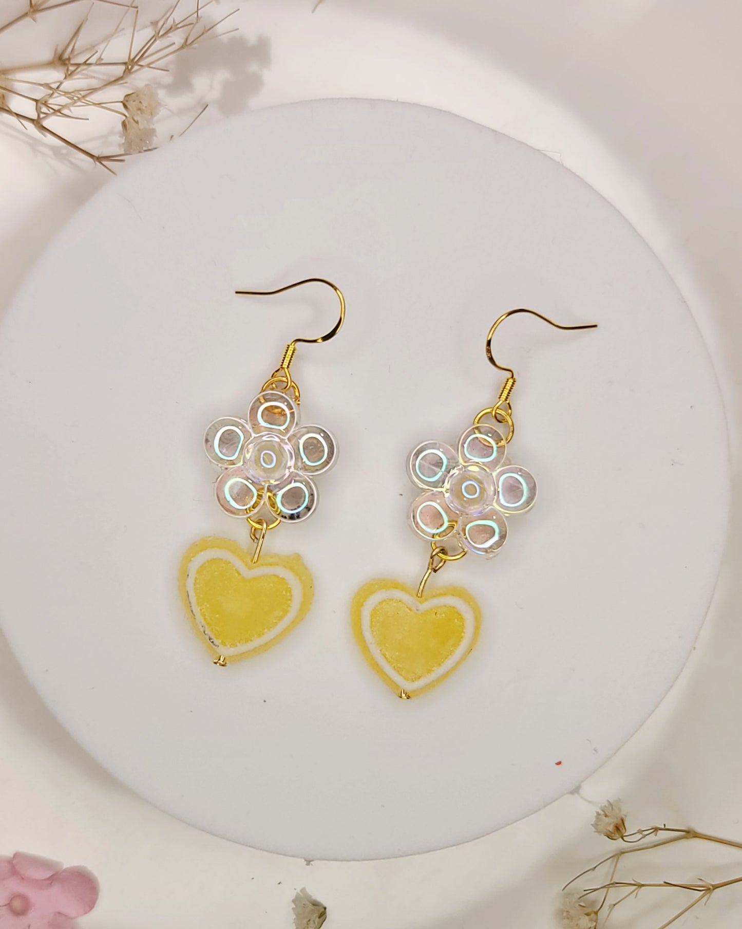 Lemon Candy Heart Dangles