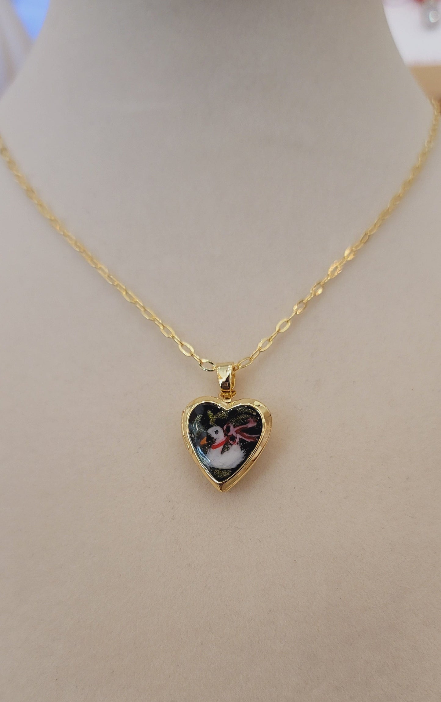 Midnight Swan Locket