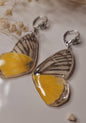Golden Ember Butterfly Wing Earrings