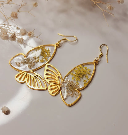 Golden Meadow Butterfly Bloom Earrings