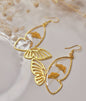 Golden Yarrow Butterfly Earrings