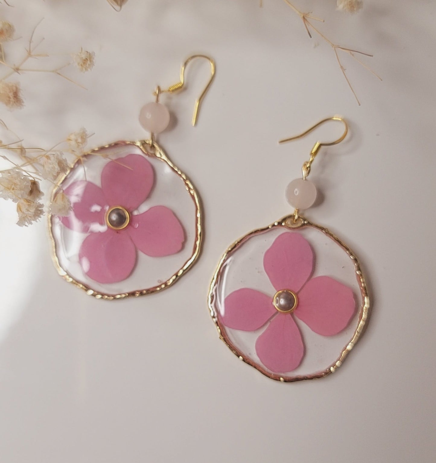 Blush Bloom Circle Earrings