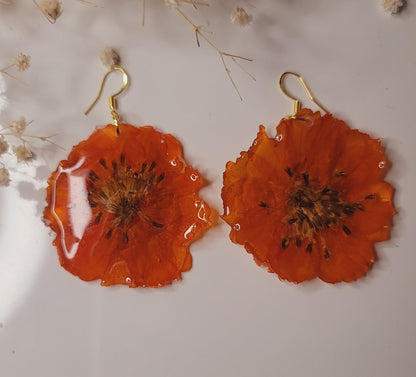 Sunset Poppy Petal Earrings