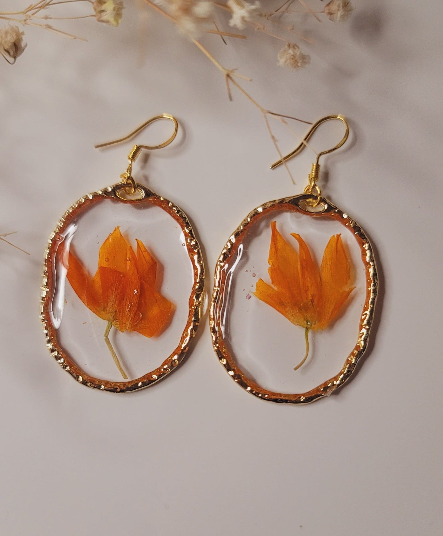 Autumn Flame Petal Earrings