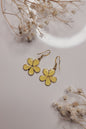 Yellow Enamel Flower Earrings – Sunshine Floral Drop Jewelry