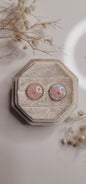 Pink Pressed Flower Stud Earrings – Real Flower Resin Gold Stud Jewelry