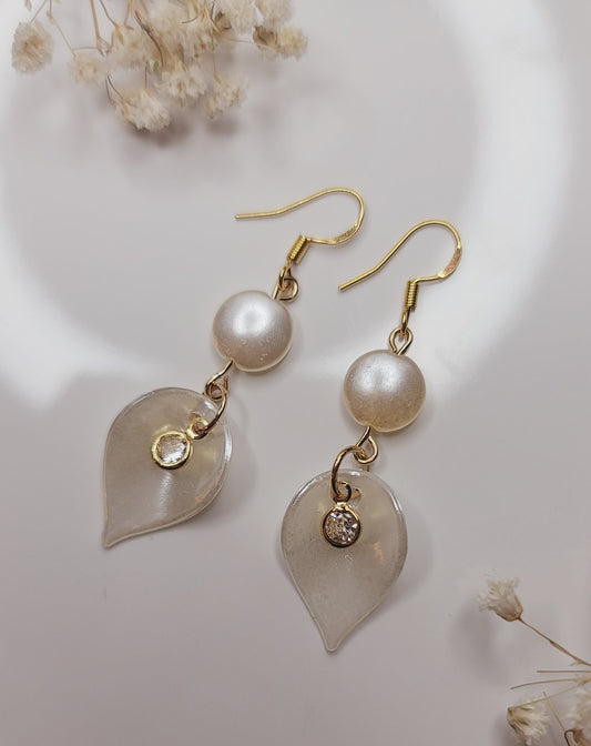 Golden Garden Pearl Drop Earrings