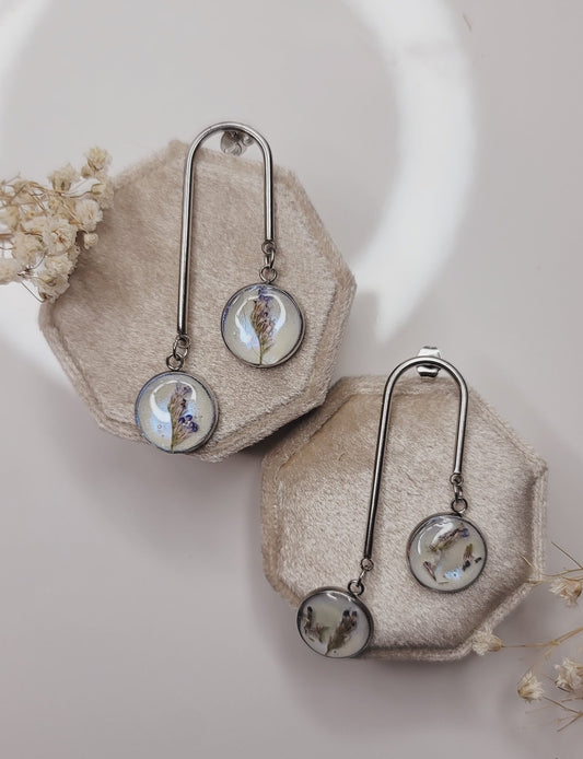 Luna Lavender Garden Arc Drop Stud Earrings