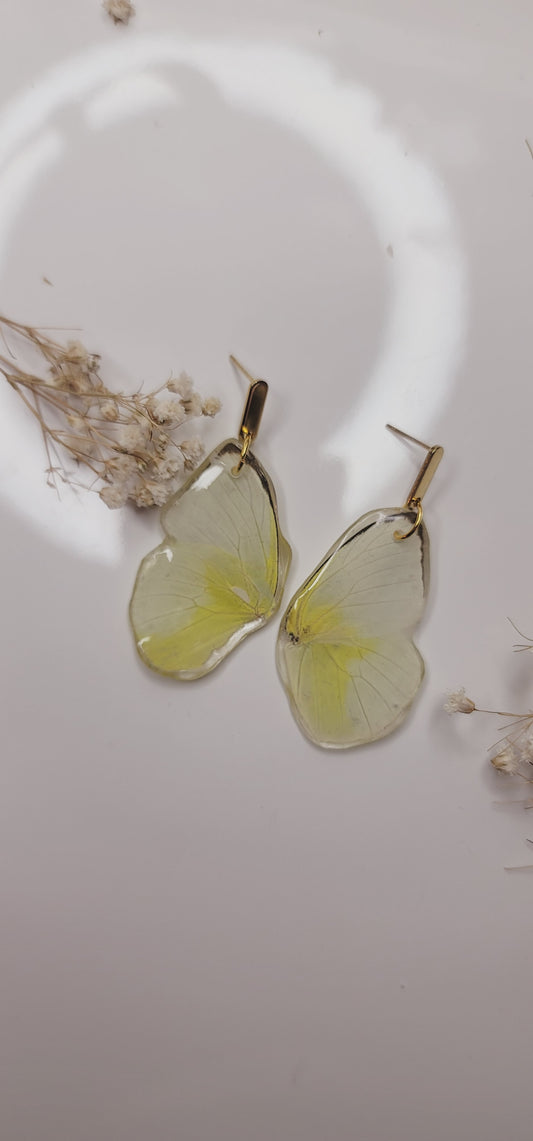 Lemon Veil Luna Wing Earrings – Real Butterfly Wing Jewelry