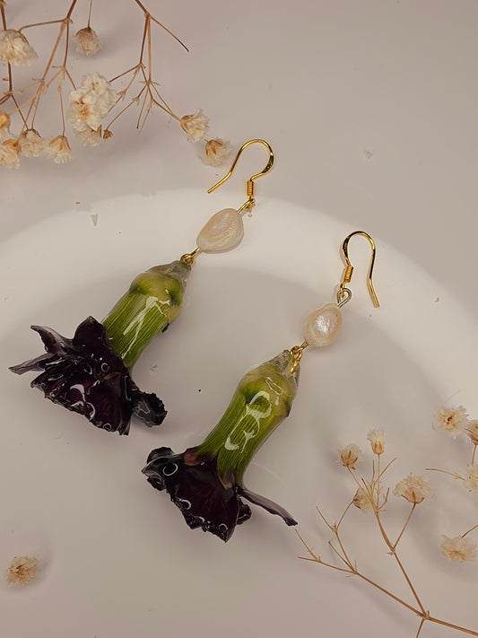 Midnight Carnation Earrings