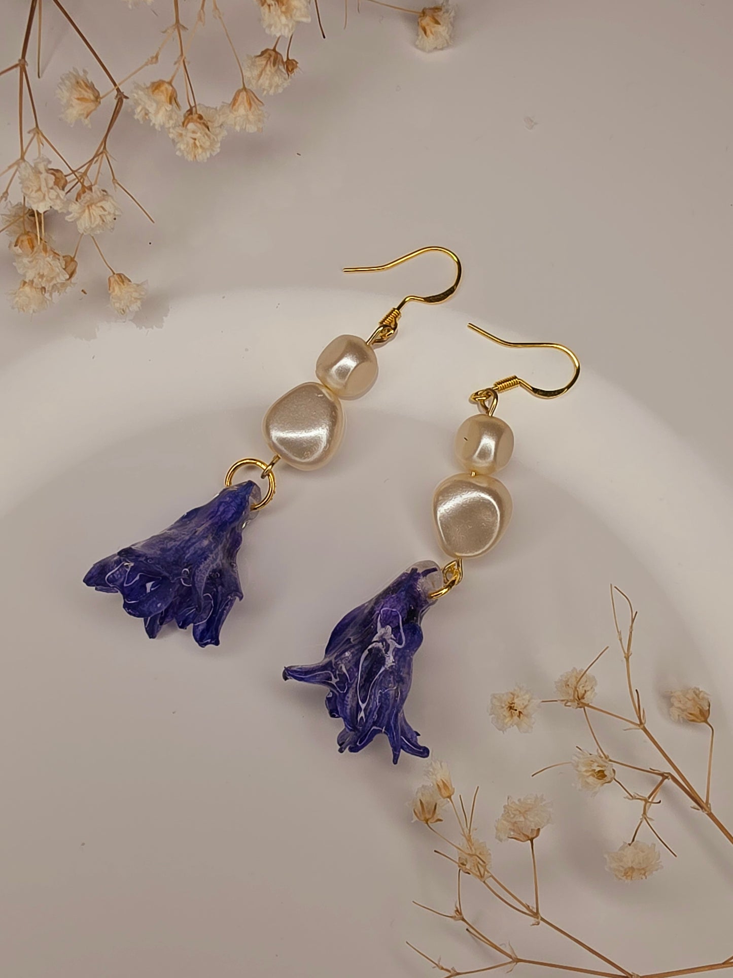 Sapphire Bellflower Drop Earrings