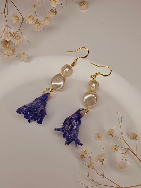 Sapphire Bellflower Drop Earrings