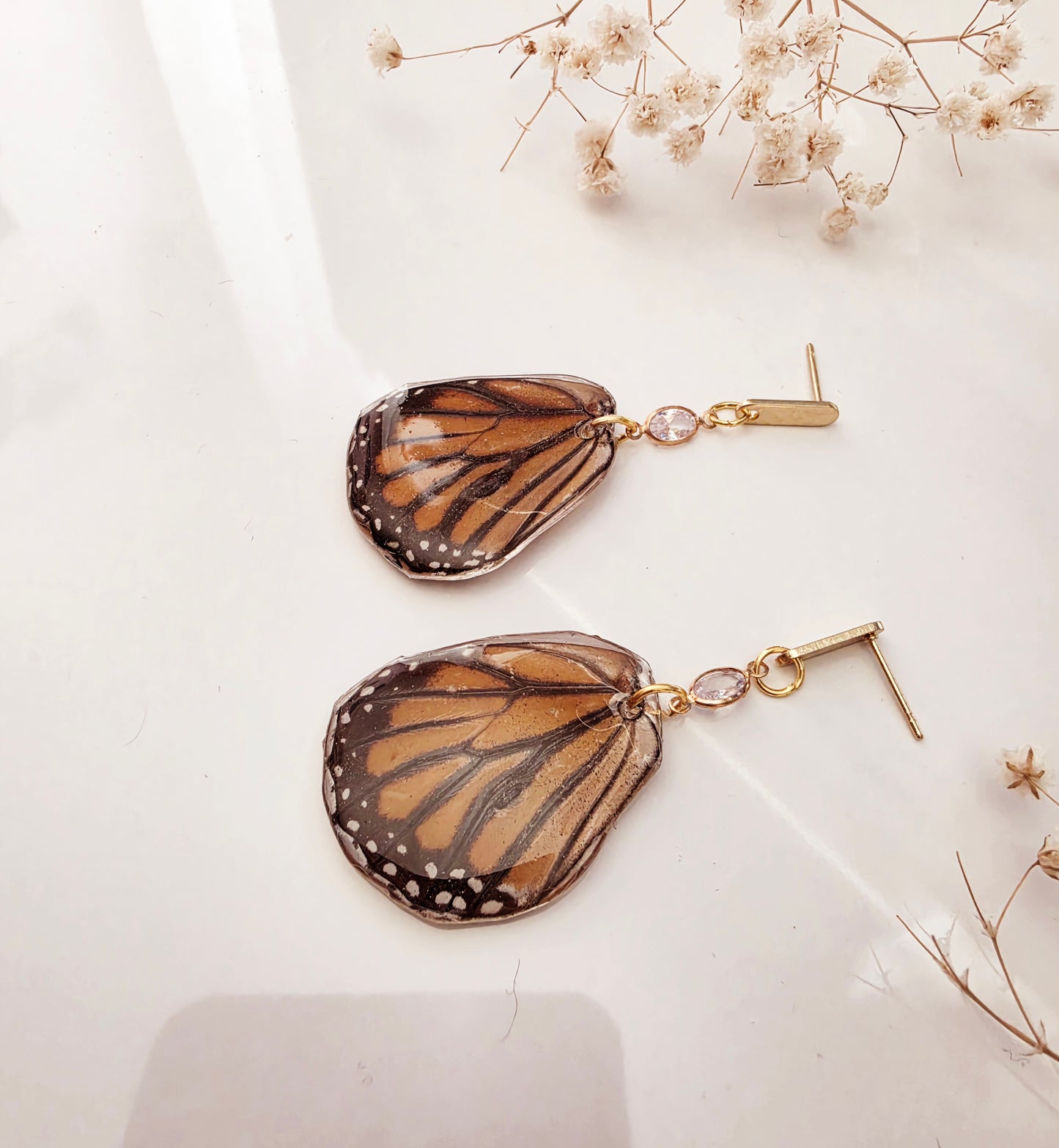 Monarch Moonlight Half Wing  Earrings
