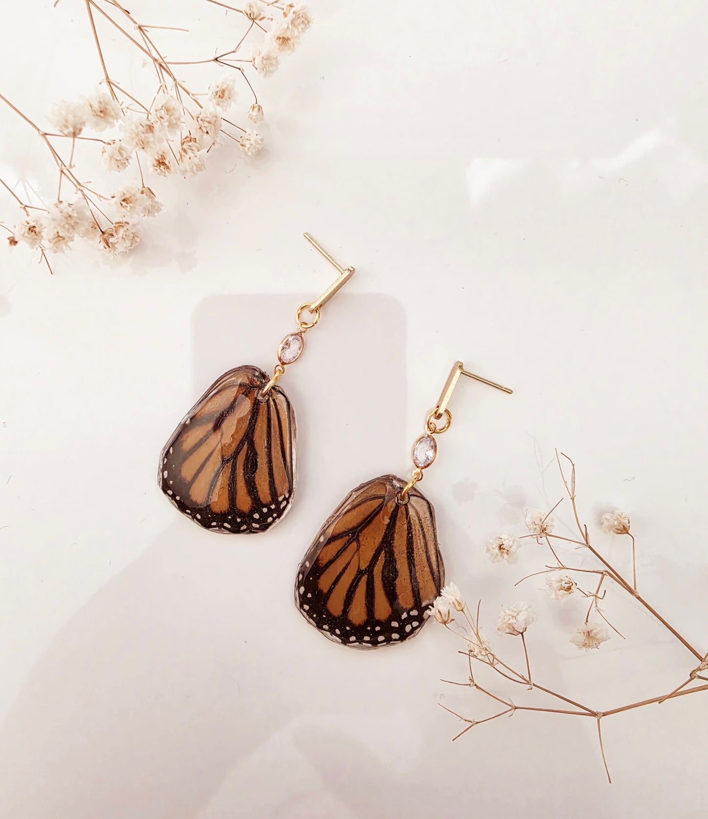 Monarch Moonlight Half Wing  Earrings