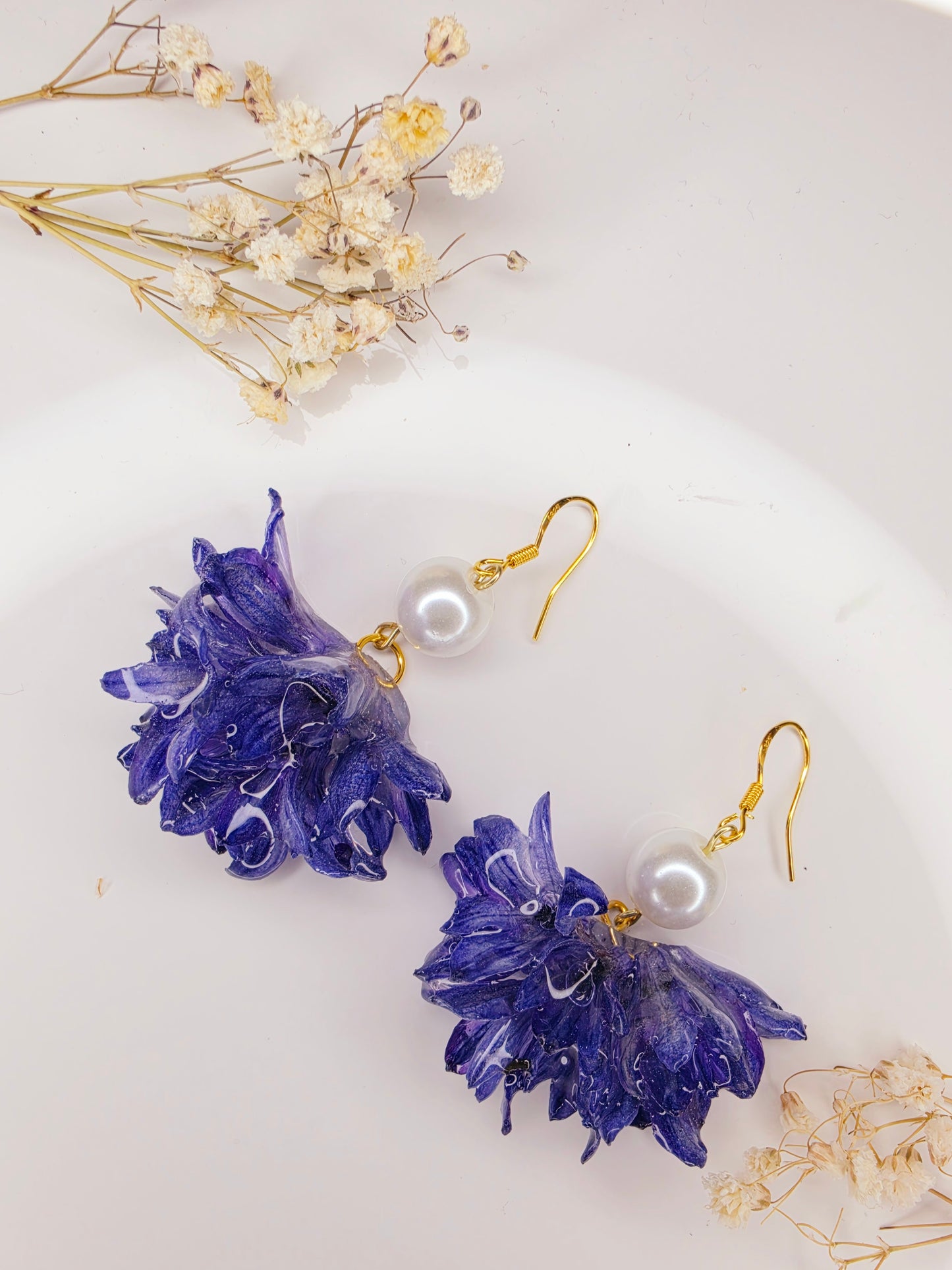 Midnight Delphinium Bloom Earrings