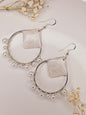 Luna Pearl Halo Earrings Silver